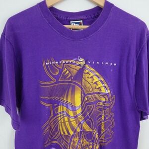 Vintage 90s Pro Player Minnesota Vikings Purple T-Shirt Size M 100% Cotton